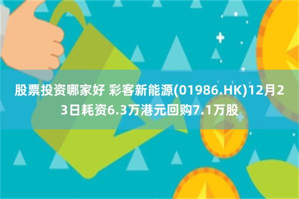 股票投资哪家好 彩客新能源(01986.HK)12月23日耗资6.3万港元回购7.1万股